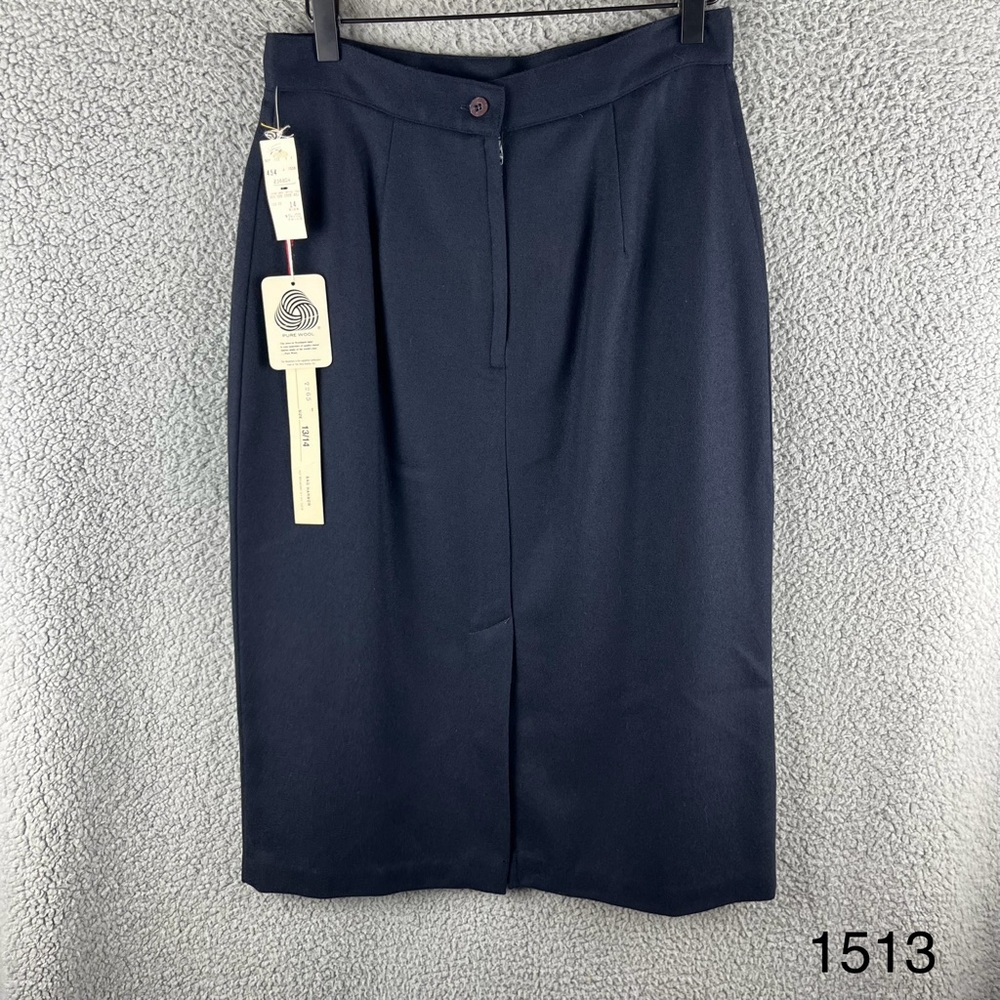 Sag Harbor Vintage Women’s Size 28 Made in USA Wool Navy Blue Skirt NWT